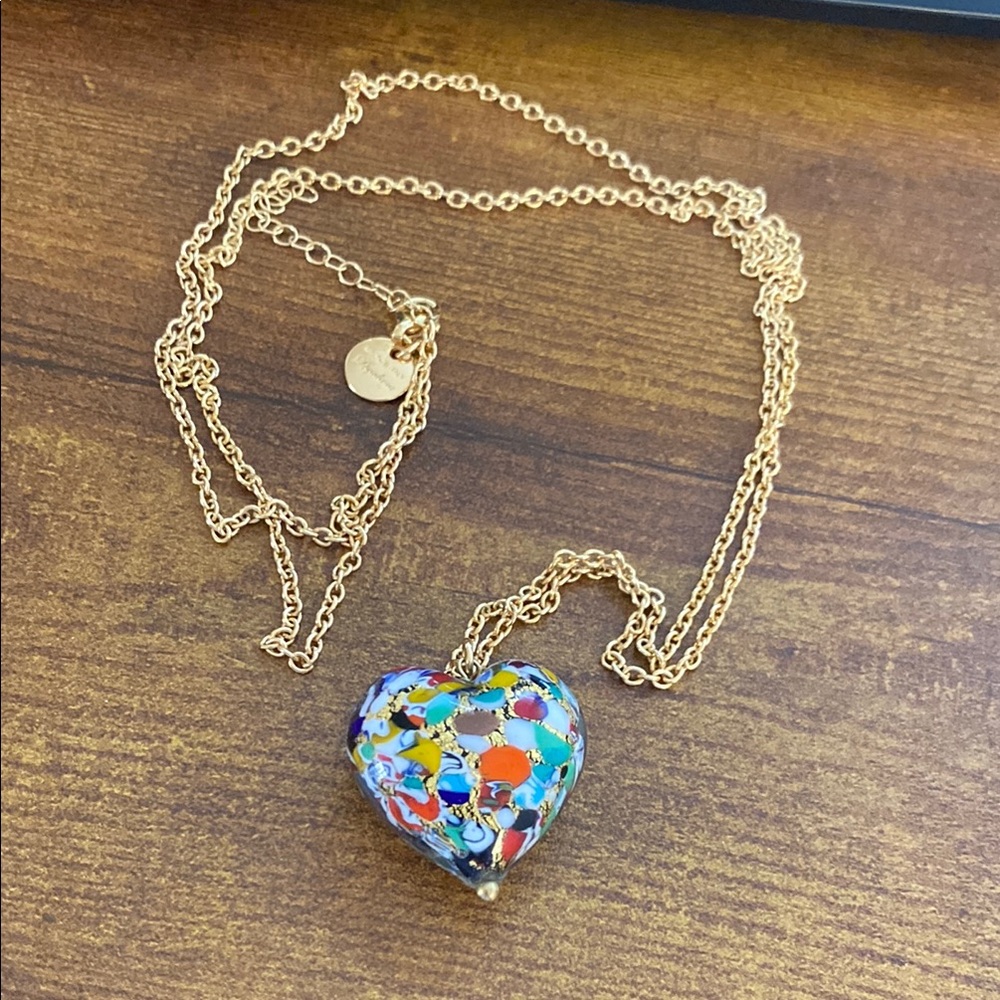 Dyadema Murano Glass Heart Necklace Italy